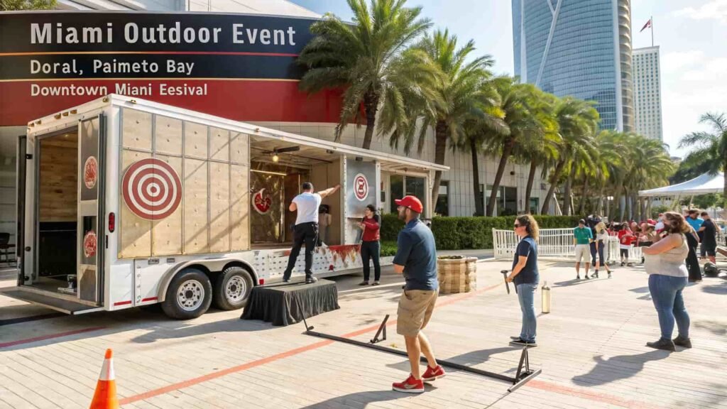 Why Opt for a Florida Mobile Axe Throwing Miami Trailer