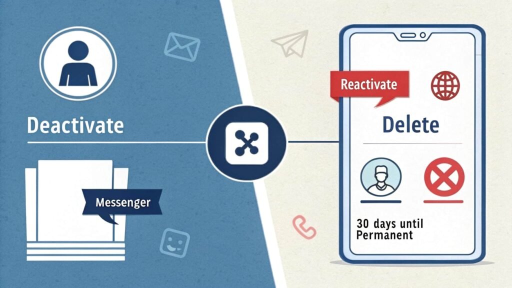 How to Deactivate Facebook Account vs. Delete Facebook Key Differences